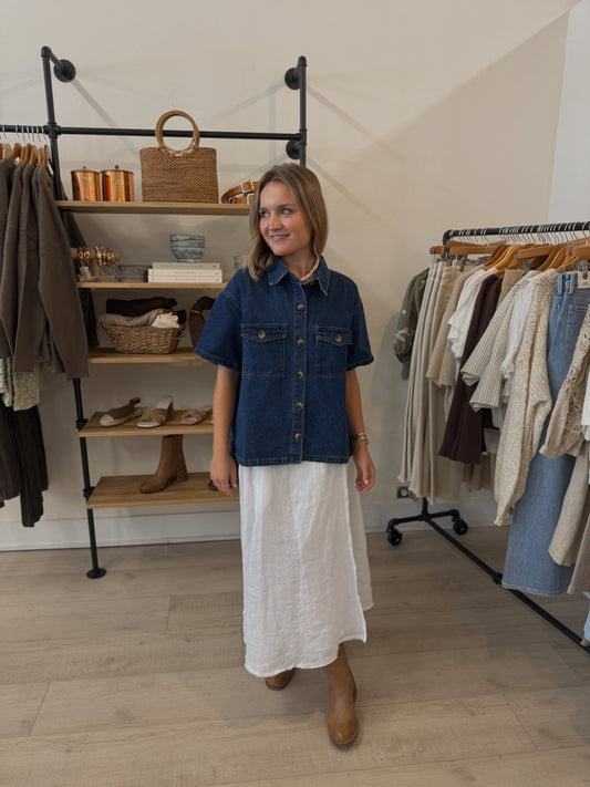 Button-Up Denim Shirt