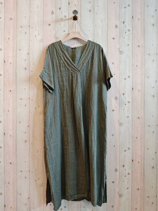 Linen Dress- Olive
