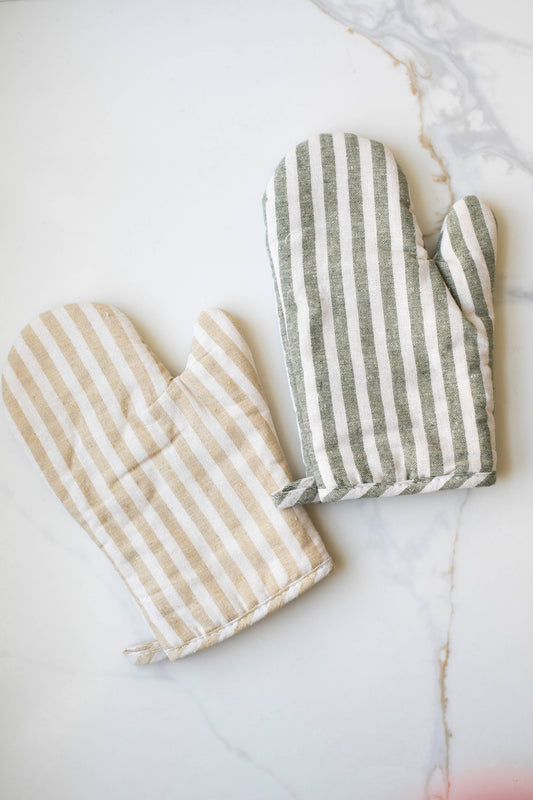 Stripe Oven Mitt: Coffee