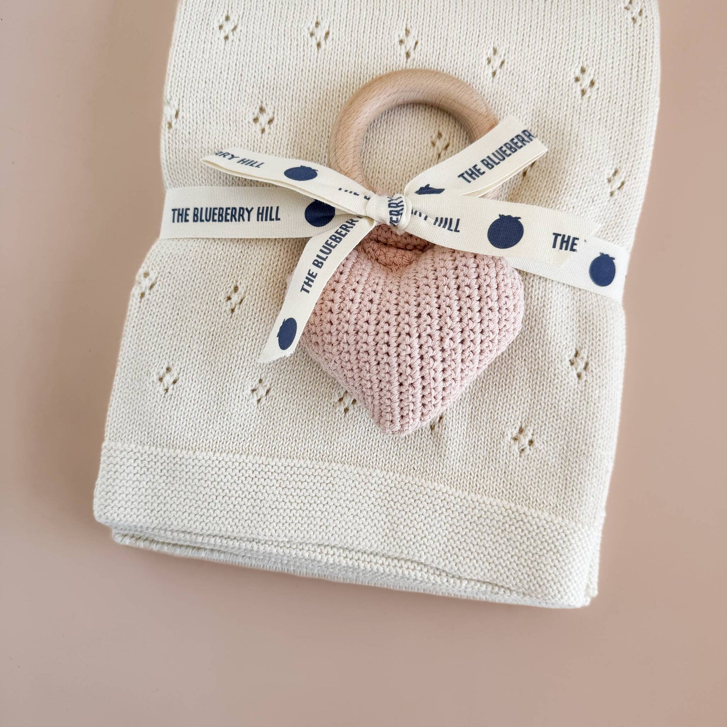 Cream Heirloom Pique Baby Blanket - Organic Cotton