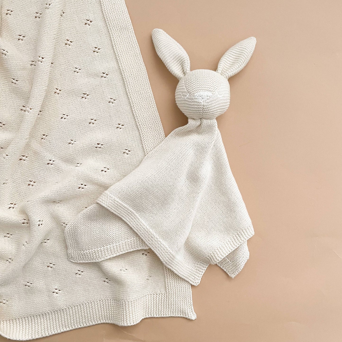 Cream Heirloom Pique Baby Blanket - Organic Cotton