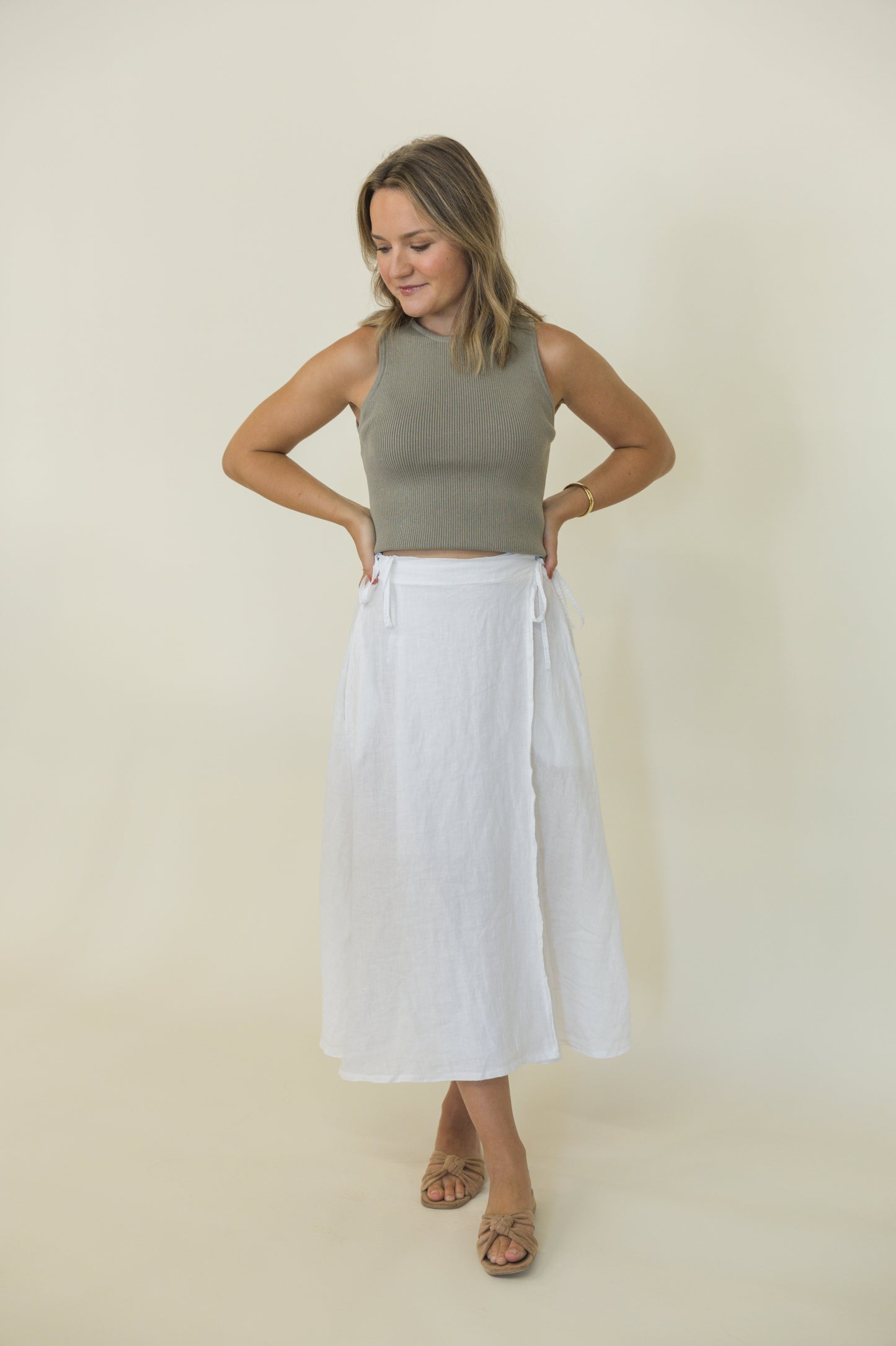Linen Bow Skirt