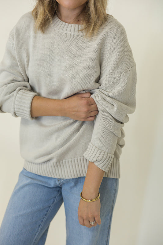 Soft Cotton Sweater- Natural White