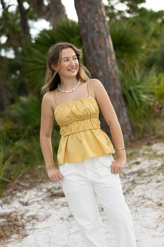 Ruched Peplum Top