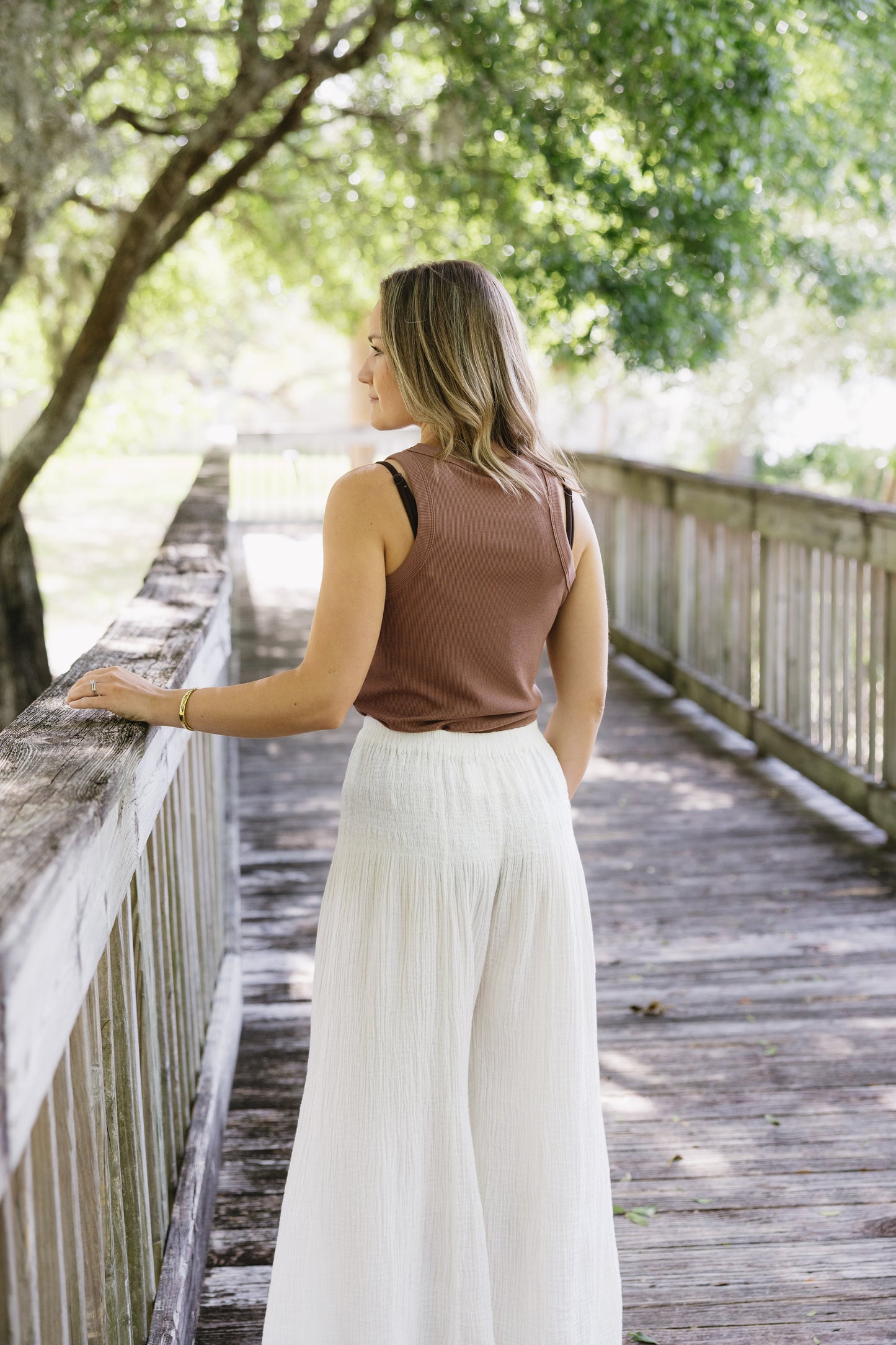 Ribbed Tank Top- Red Bean