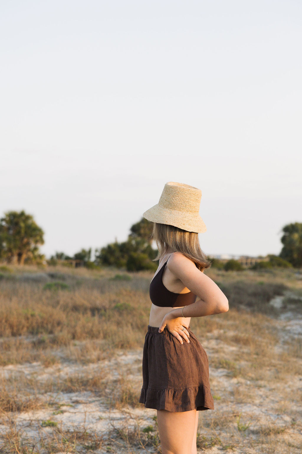 Ruffle Linen Shorts
