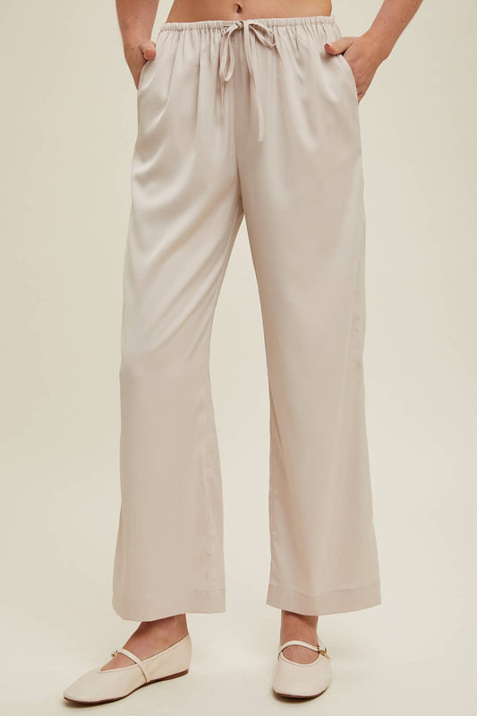 Straight Satin Pants