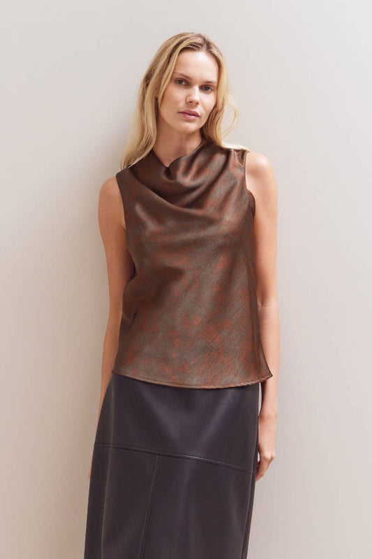 Bronze Cowl Top
