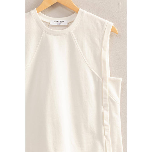 Round Neck Sleeveless Boxy Top