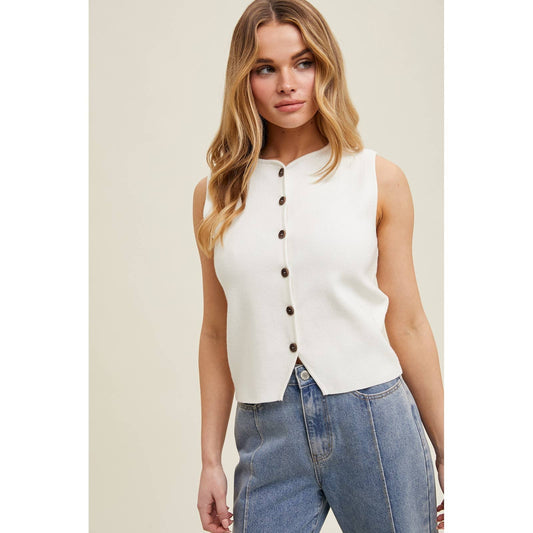 Button-Up Sweater Vest