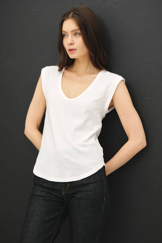 Cap Sleeve Top- White