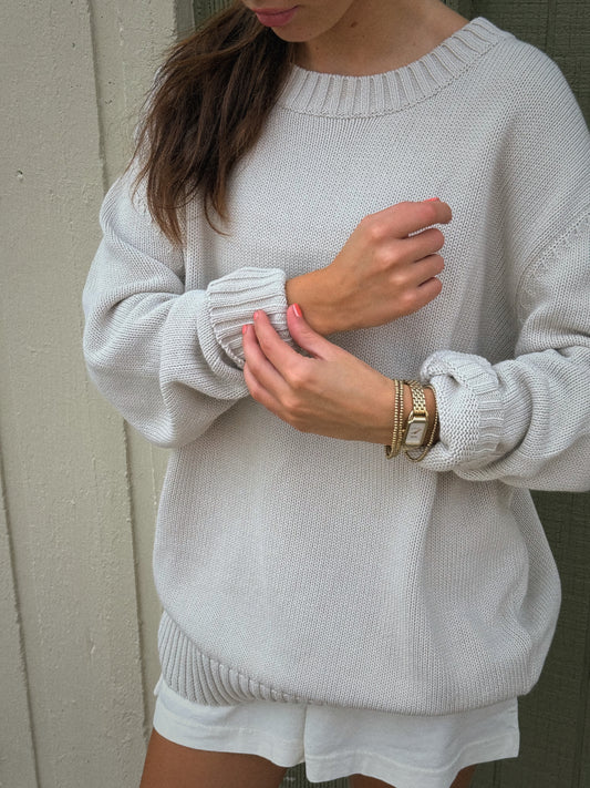 Soft Cotton Sweater- Natural White