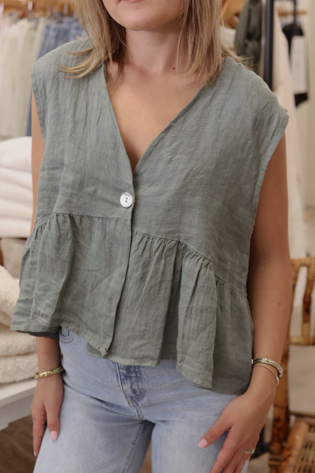 Linen Tank Blouse