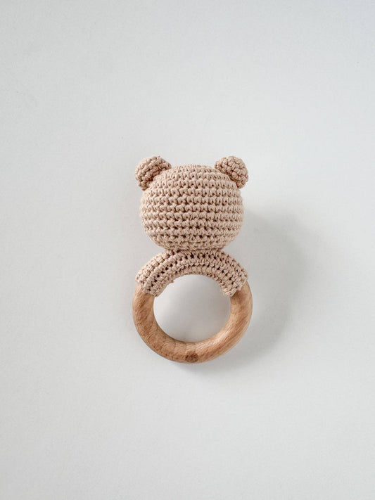 Teether Bear Rattle - Brown