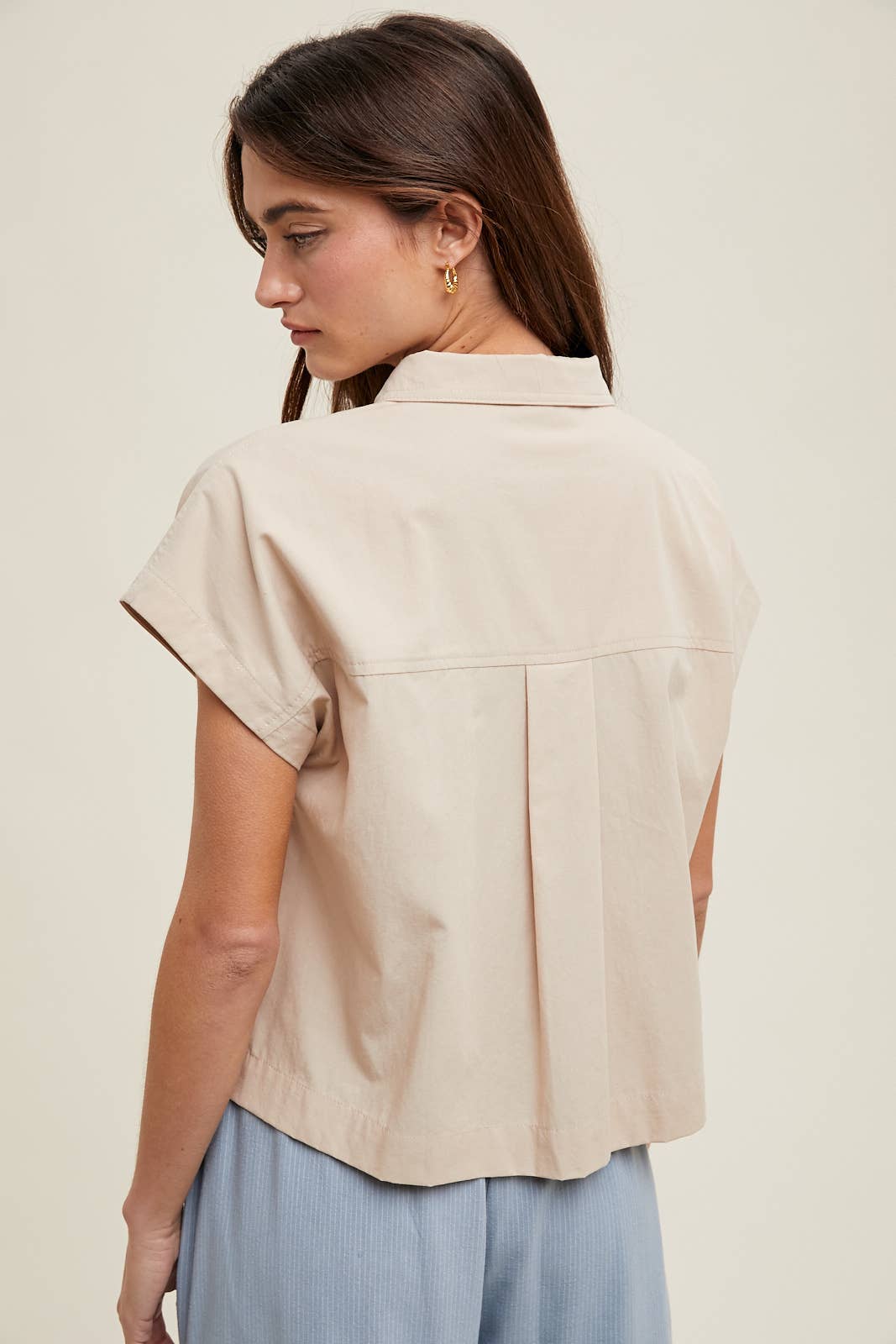 Cropped Button-up Shirt
