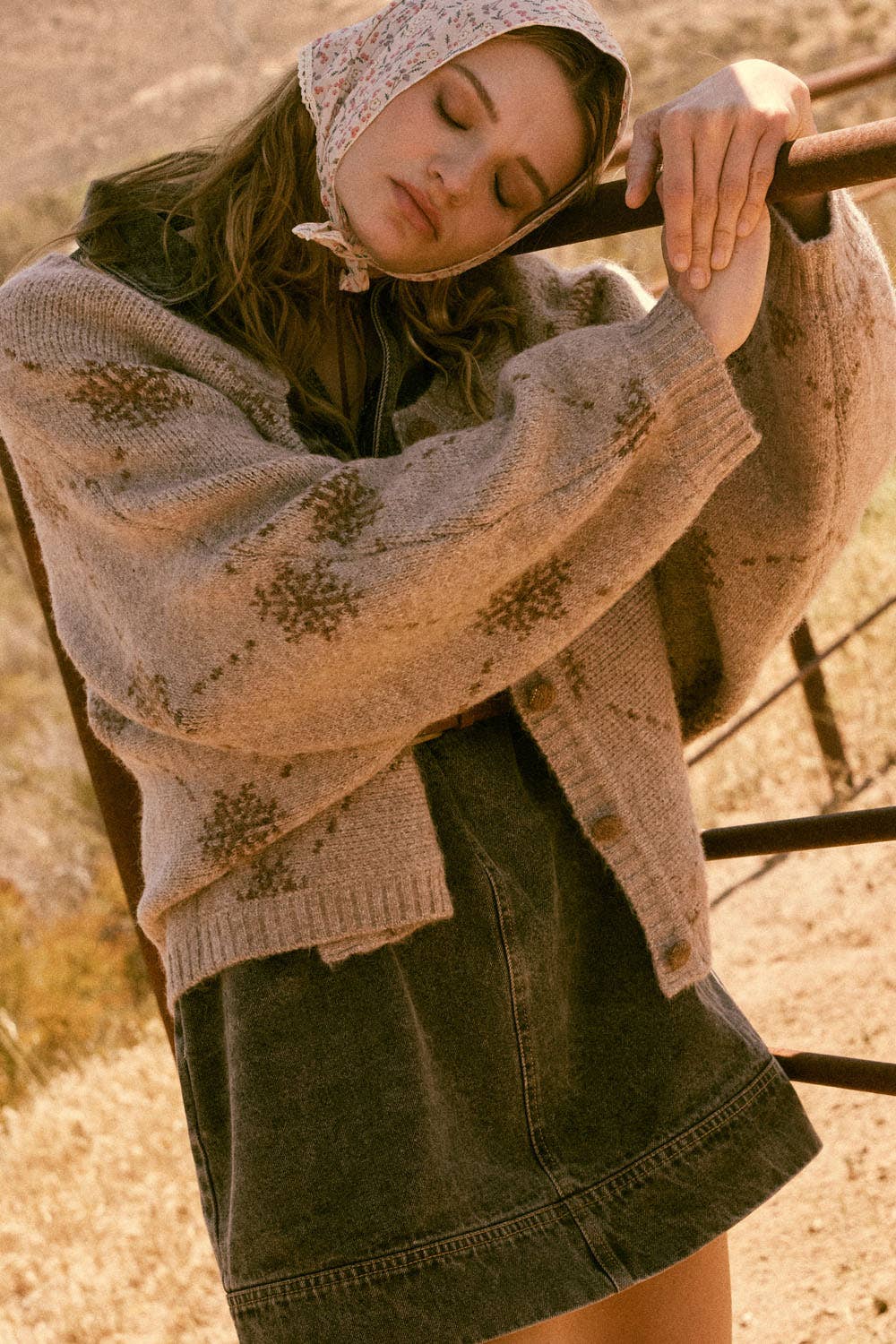 Jacquard-Knit Cardigan