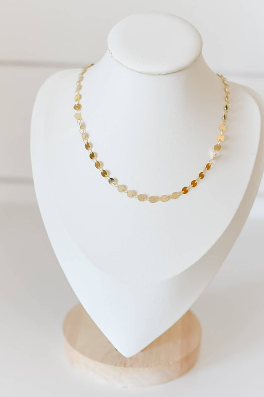 Disc Necklace 18k Gold Plated
