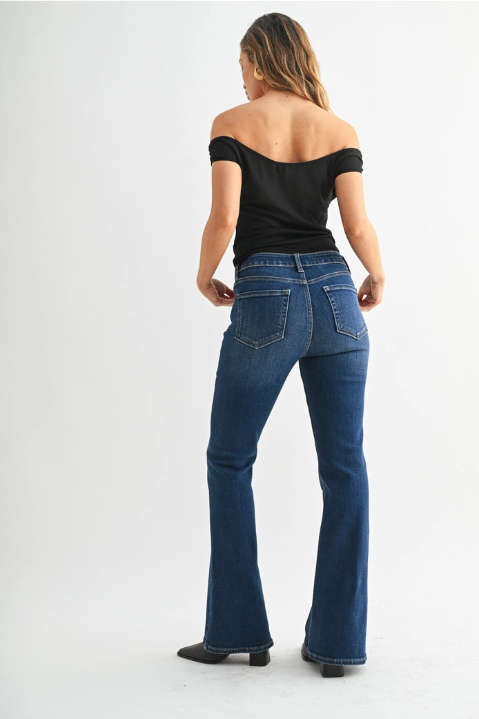 Mid Rise Flare Jeans