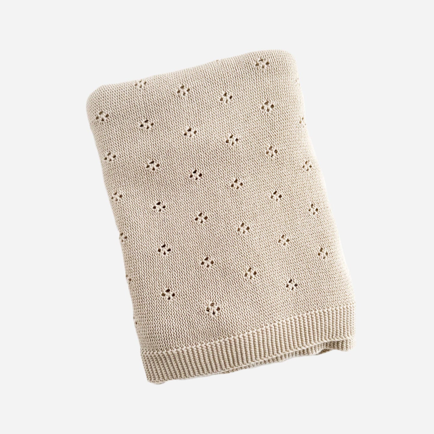 Taupe Heirloom Pique Baby Blanket - Organic Cotton