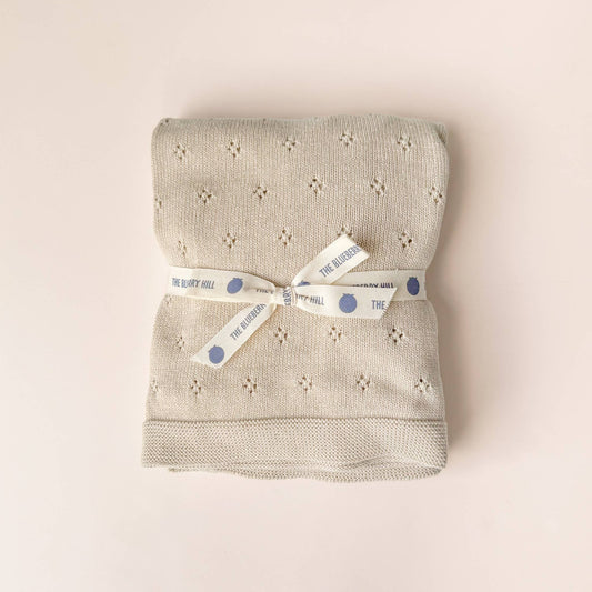 Taupe Heirloom Pique Baby Blanket - Organic Cotton