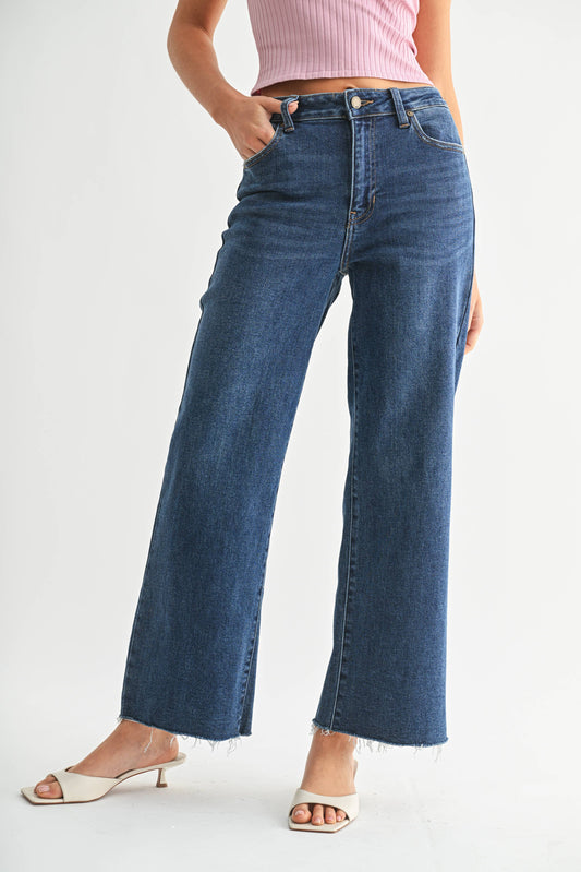 Slim Wide Leg Jean - Dark