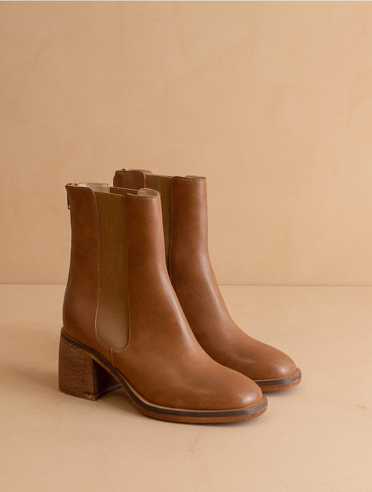 The Olivia Caramel Heel Boots
