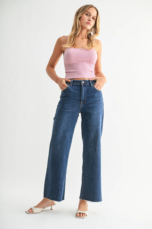 Slim Wide Leg Jean - Dark