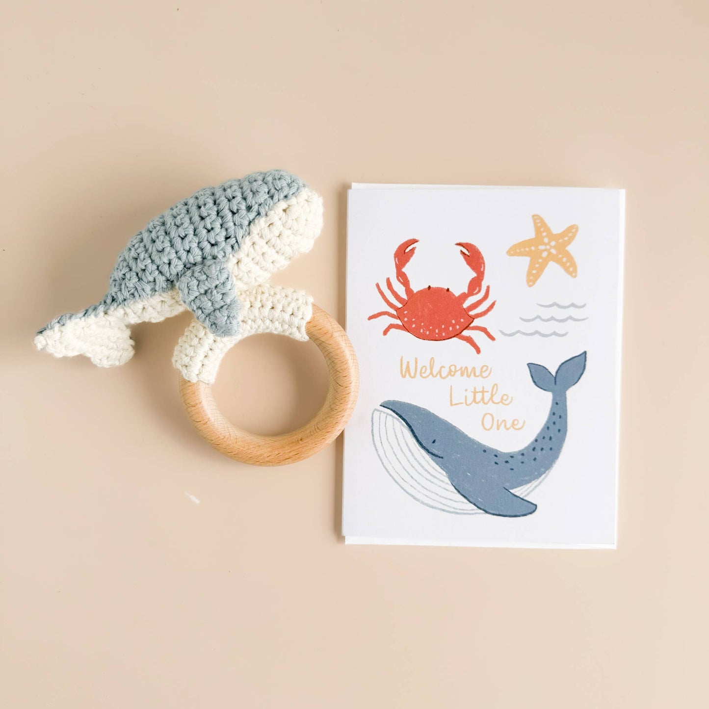 Teether Whale Crochet Rattle