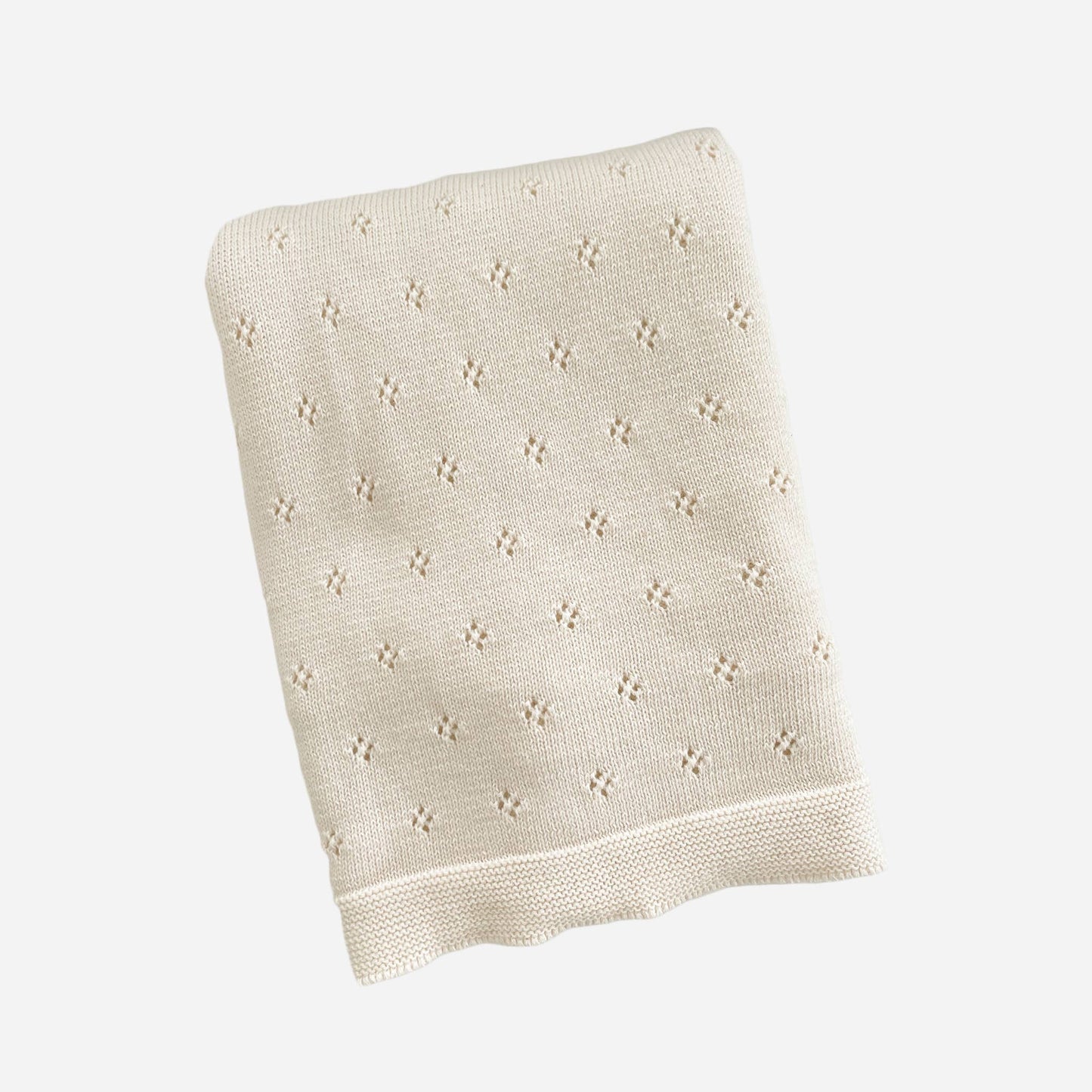 Cream Heirloom Pique Baby Blanket - Organic Cotton