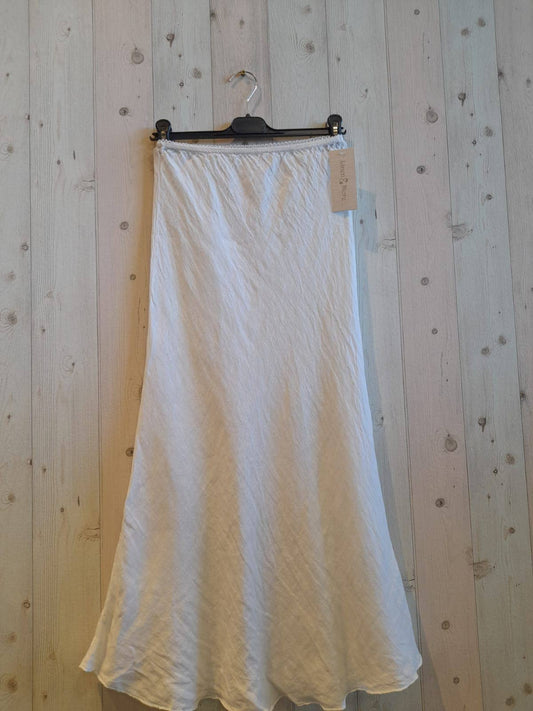 Blank Linen Skirt - White