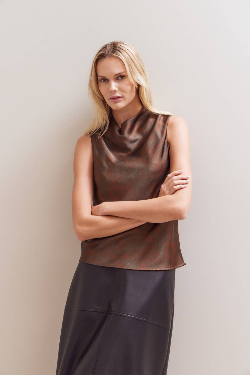 Bronze Cowl Top