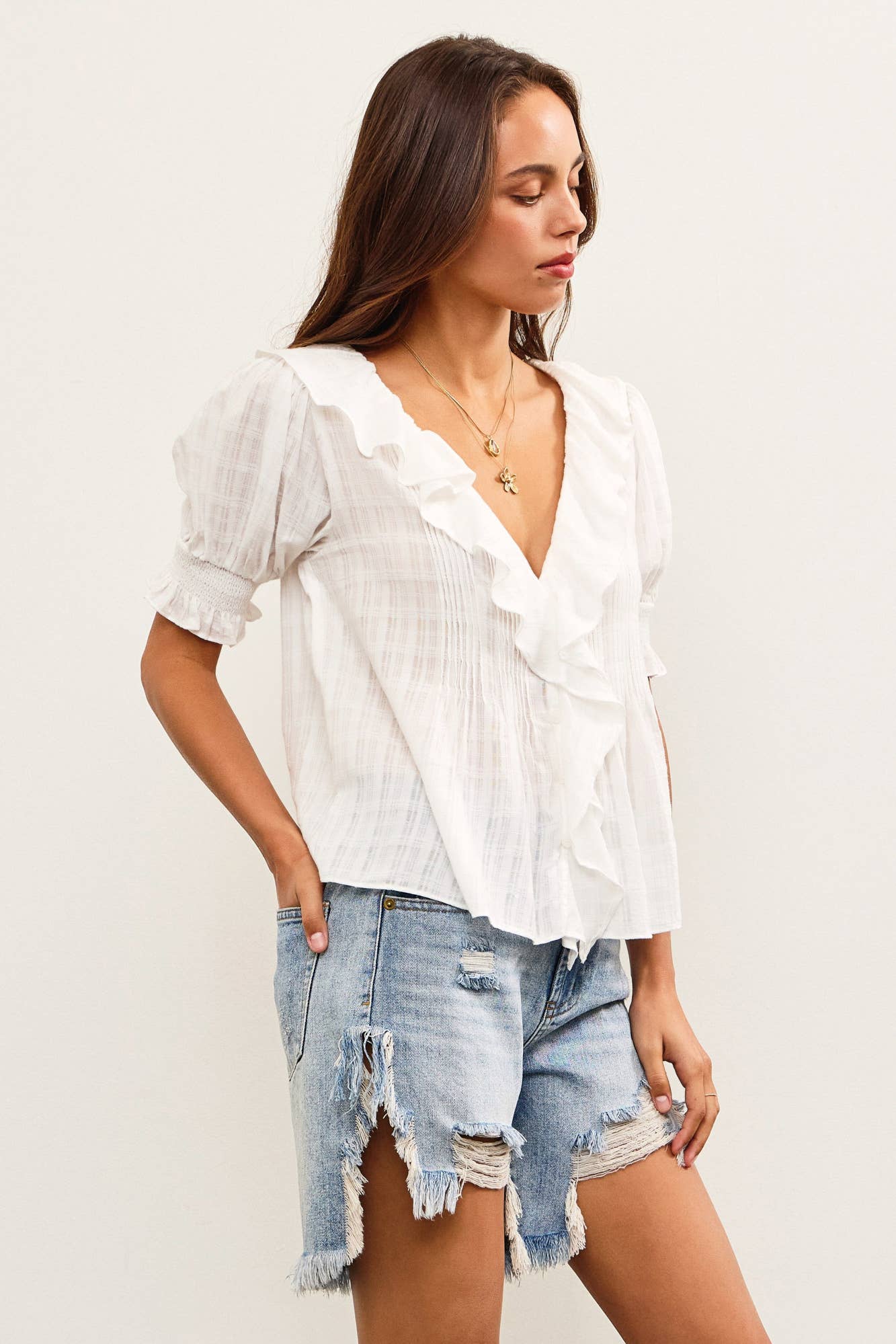 Cotton Ruffled Blouse