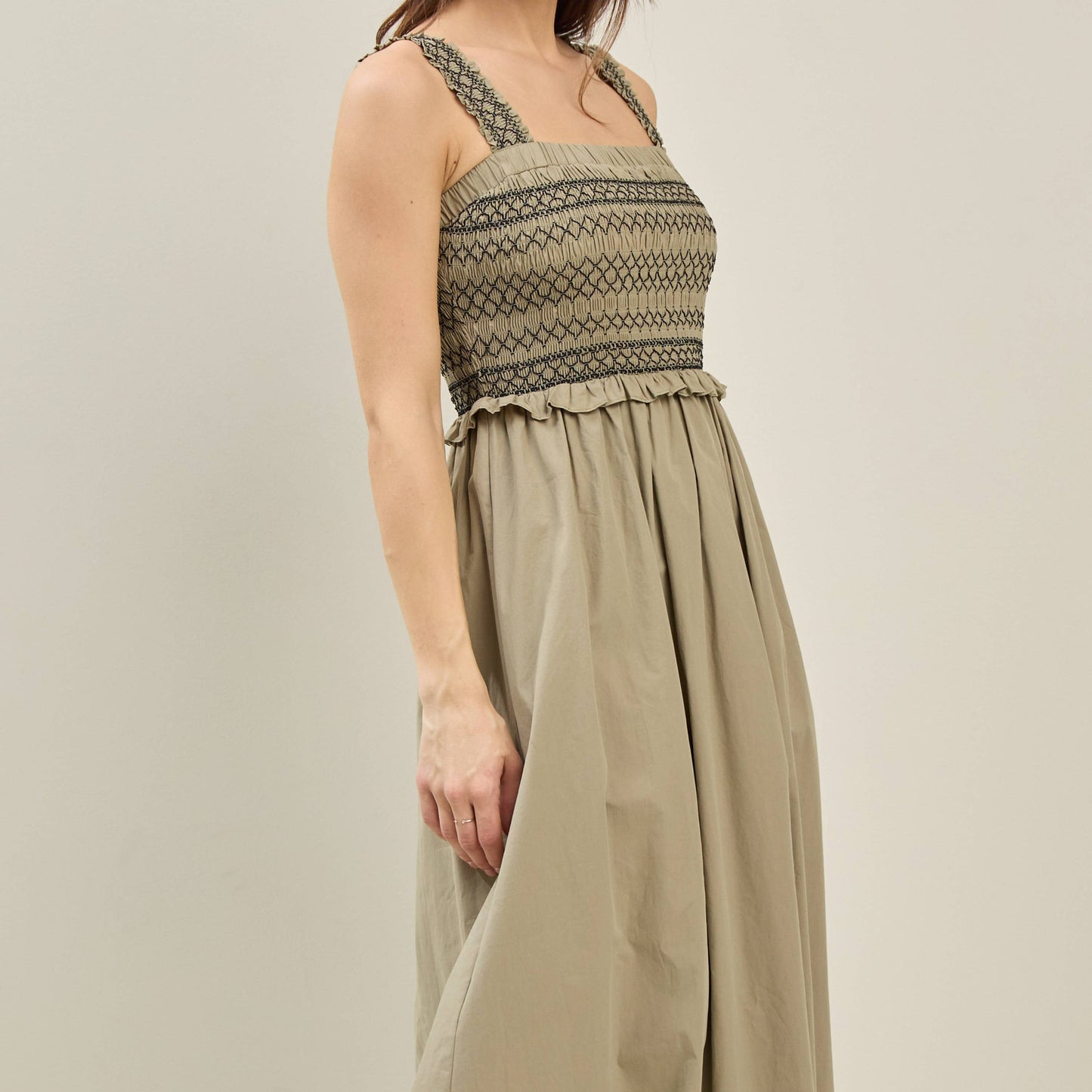 Smocked Midi Dress