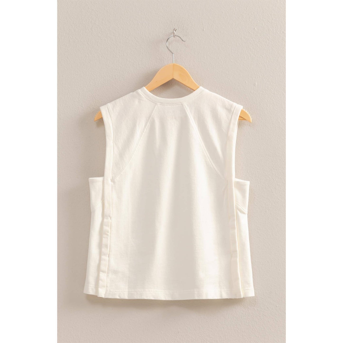 Round Neck Sleeveless Boxy Top