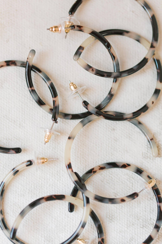 Skinny Tortoise Hoop Earrings