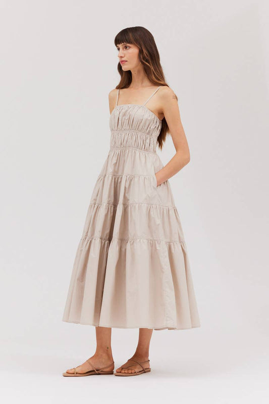 Tahlia Midi Dress - Beige