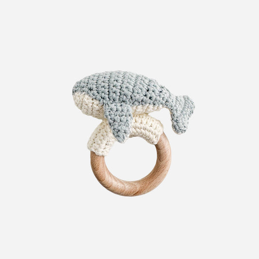 Teether Whale Crochet Rattle