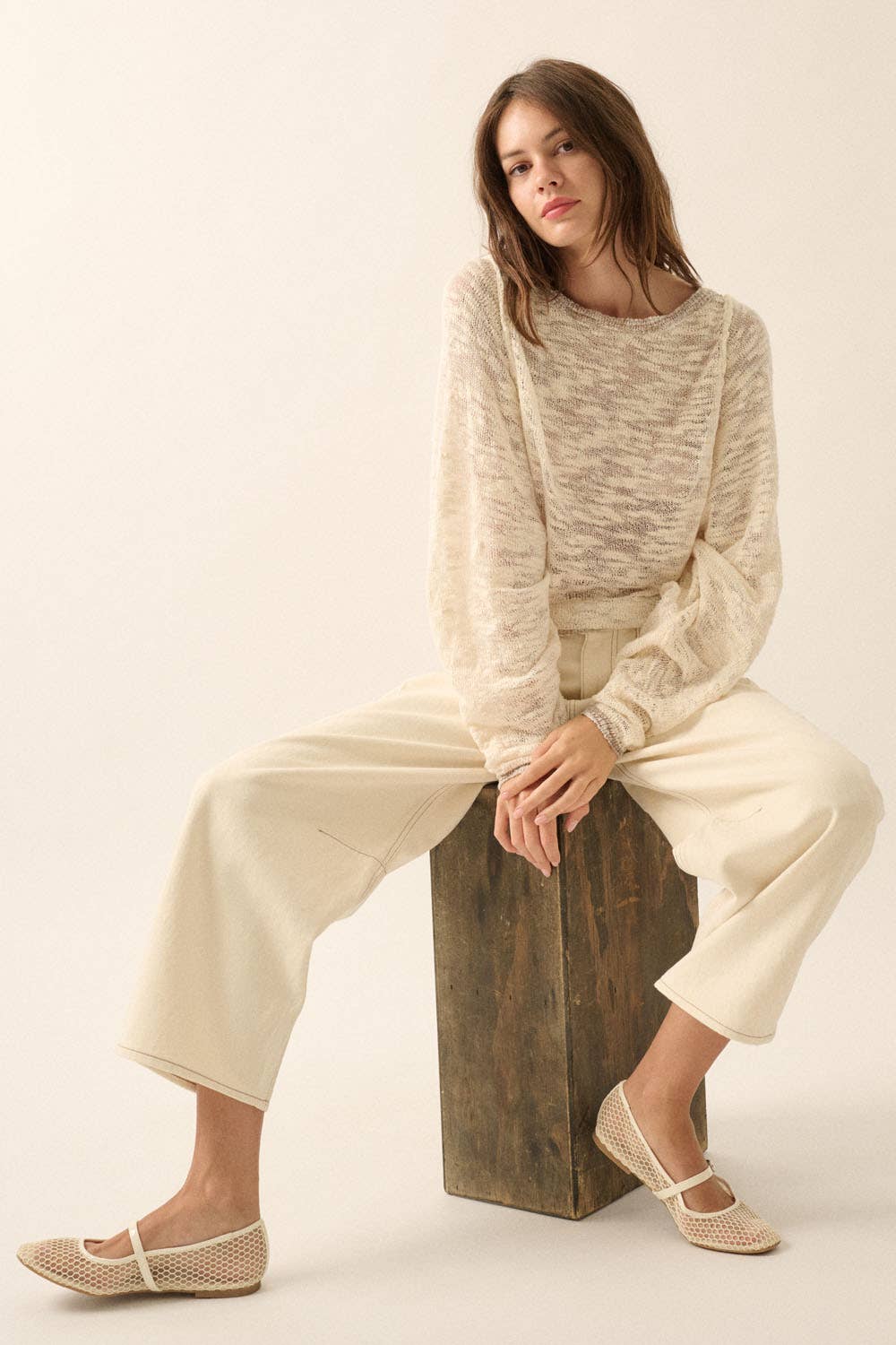 Dolman Knit Sweater - Cream
