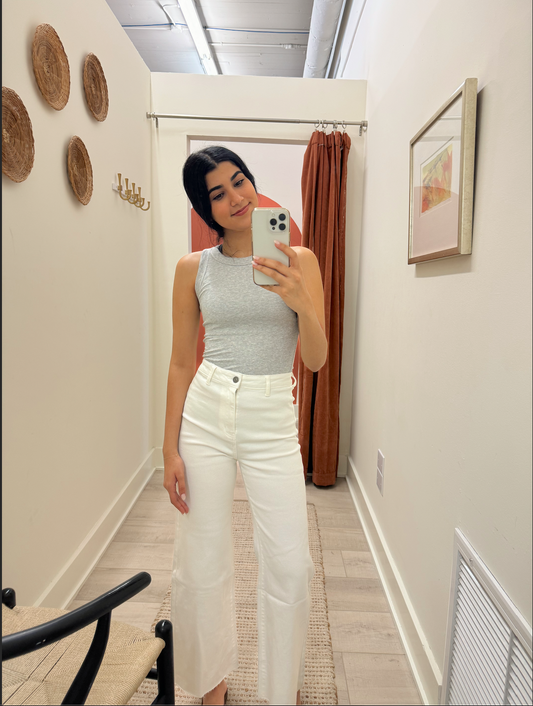 Eileen Wide Leg Jean- White