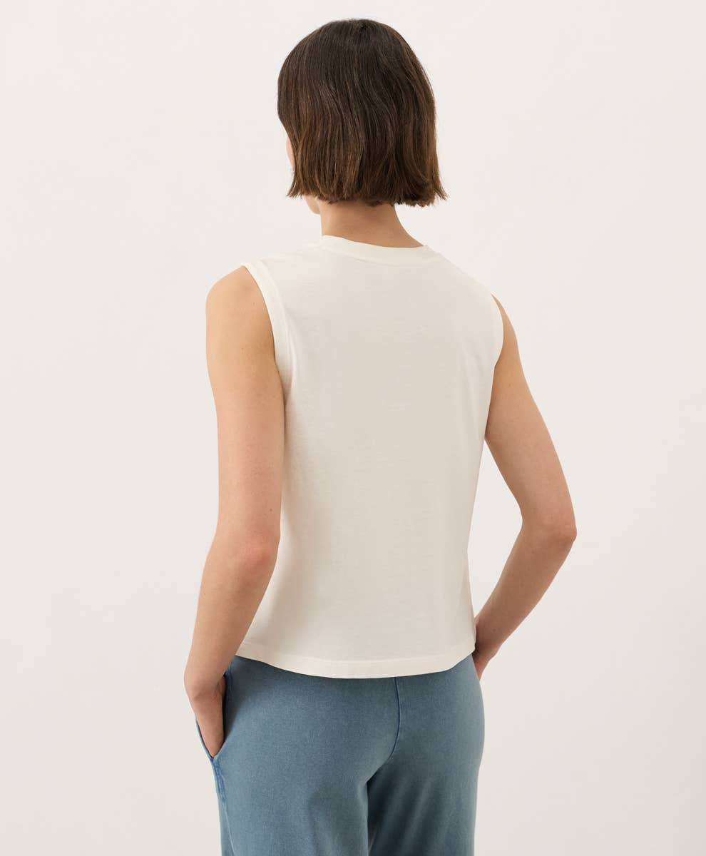 Vintage Jersey Relaxed Tank- Cream