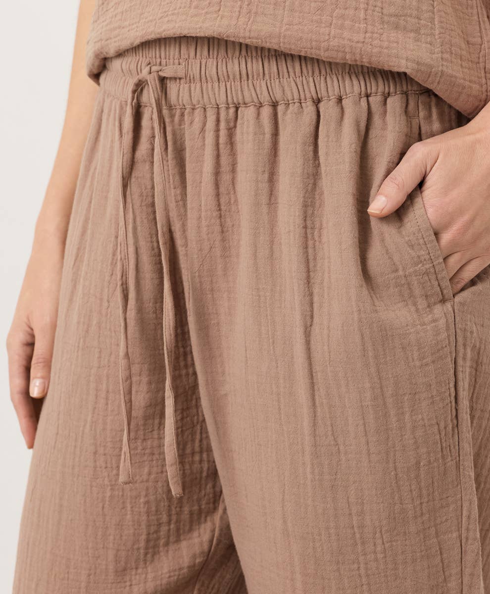 Gauze Tapered Pant- Driftwood