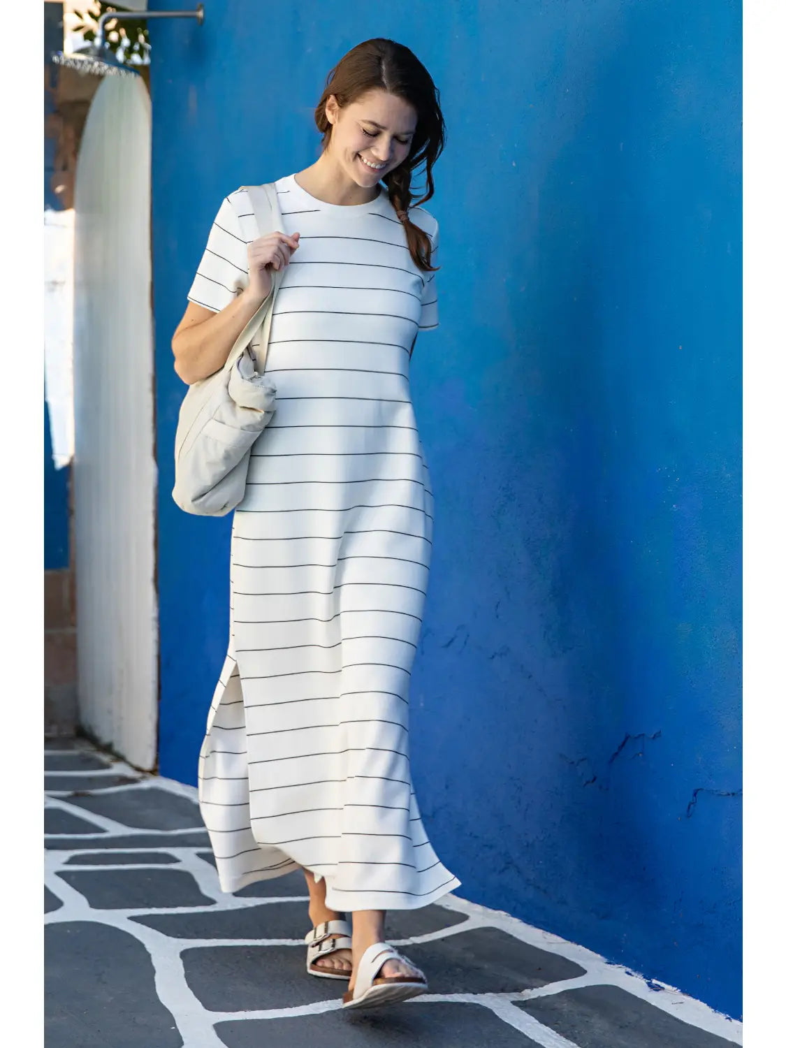 Modal Scuba Stripe Maxi Dress
