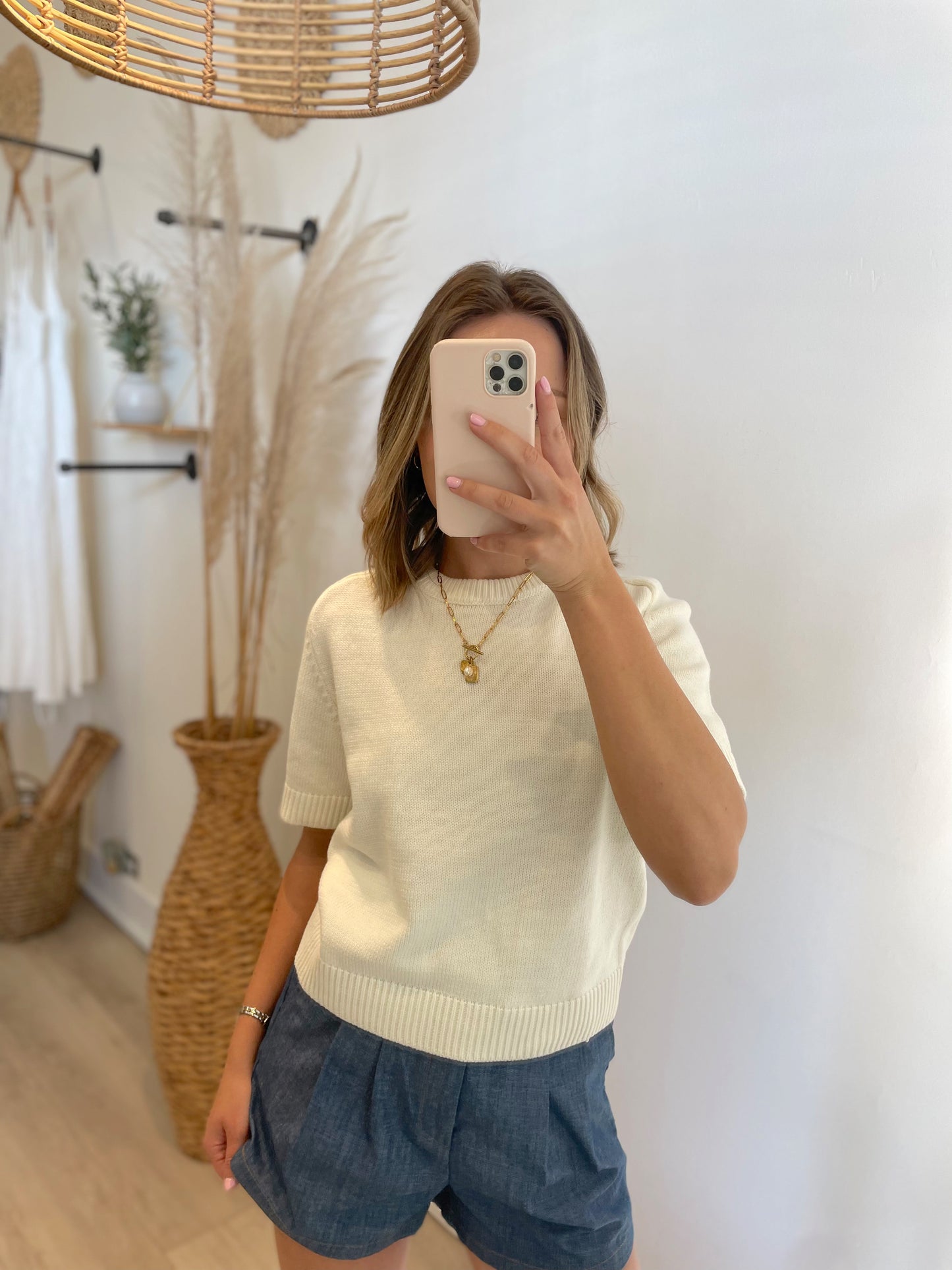 Savannah Sweater Top- Ivory