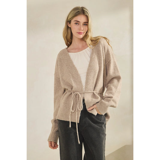 Soft Knit Tie Waist Cardigan