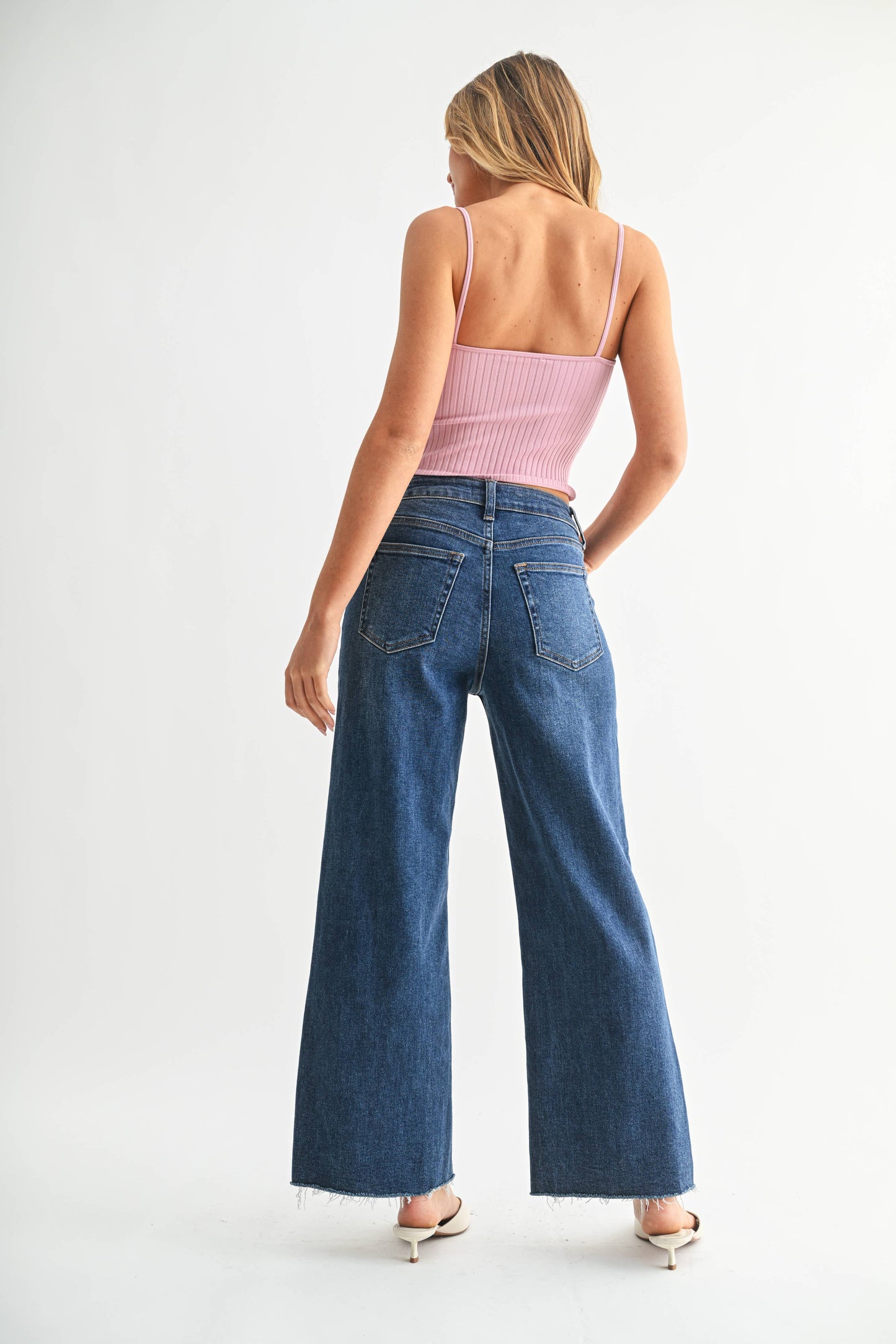 Slim Wide Leg Jean - Dark