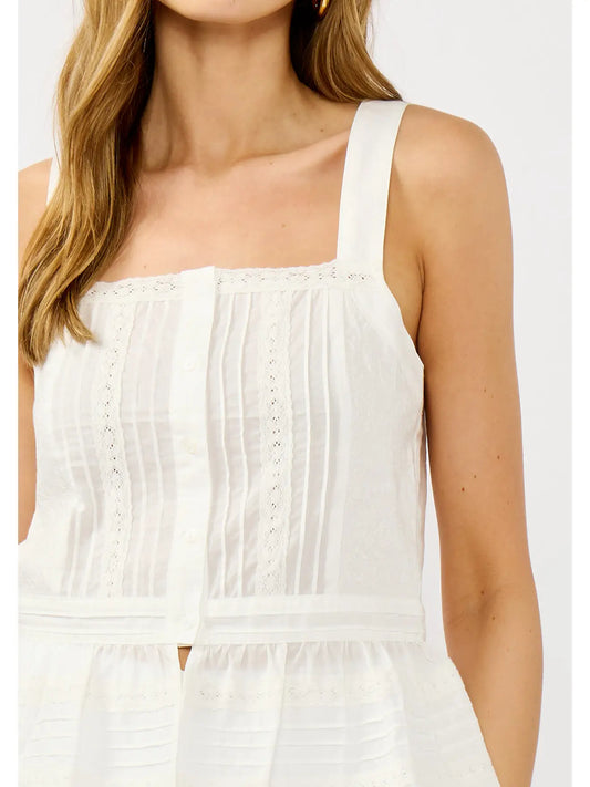 Smocked Ruffle Lace Peplum Top