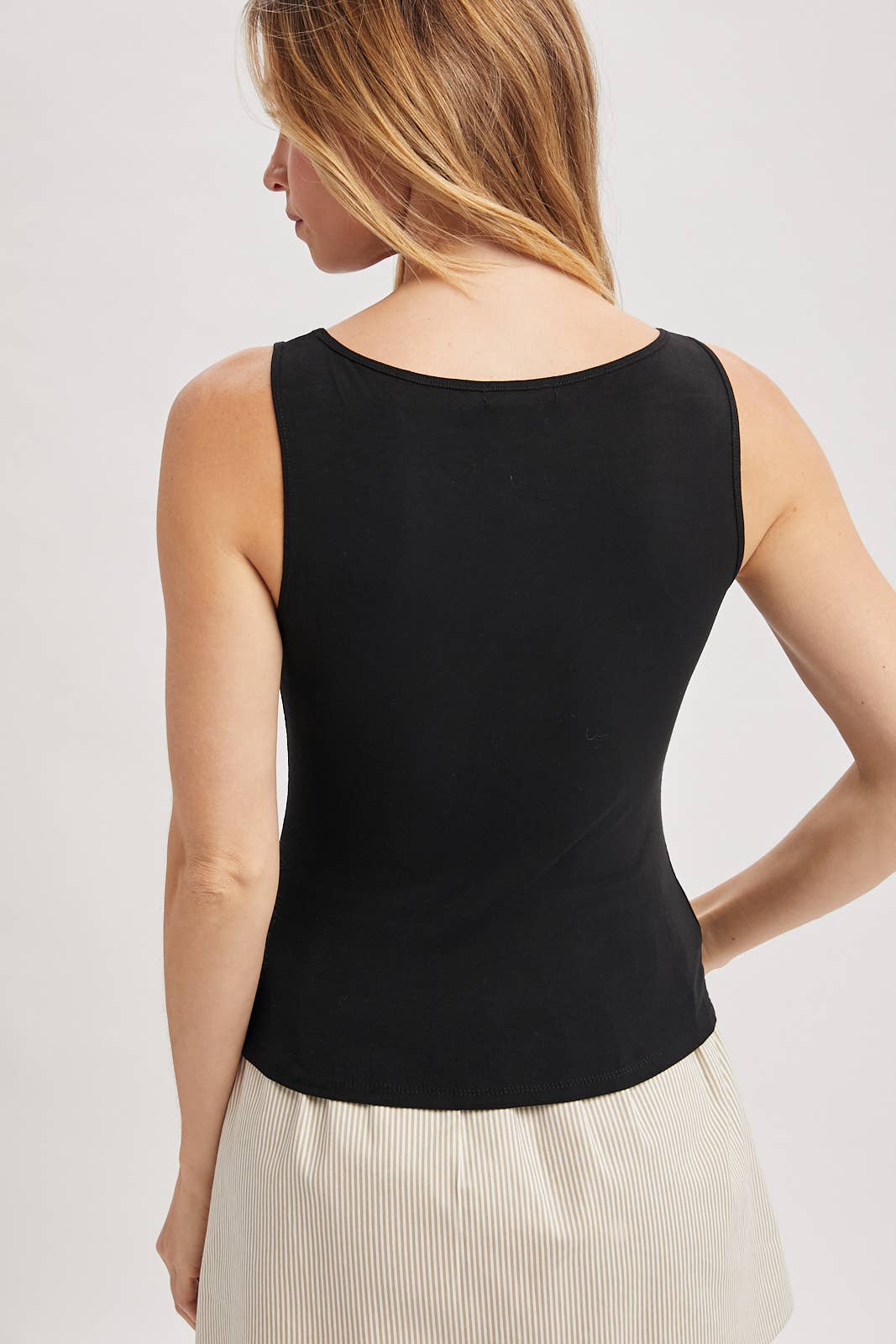 Boat Neck Tank- Black