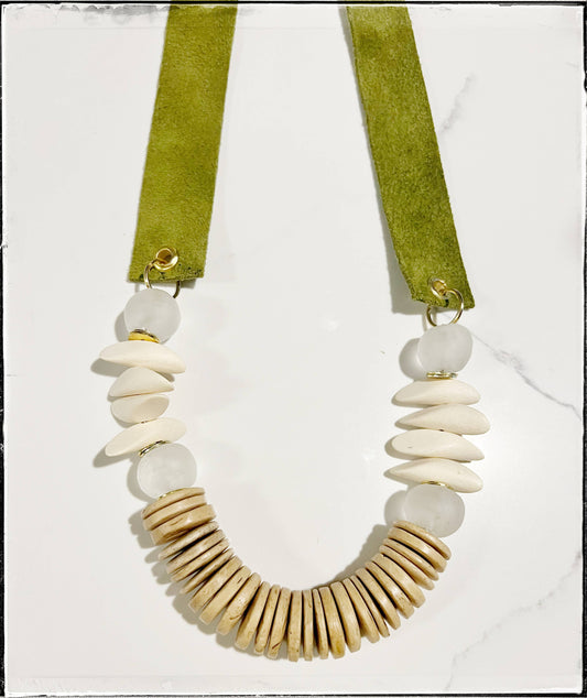 Coconut Suede Strap Necklace