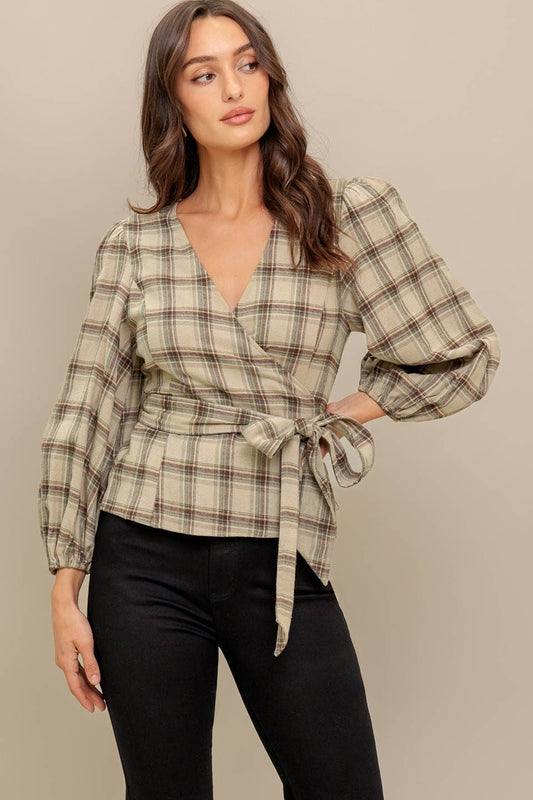 Lila Plaid Top