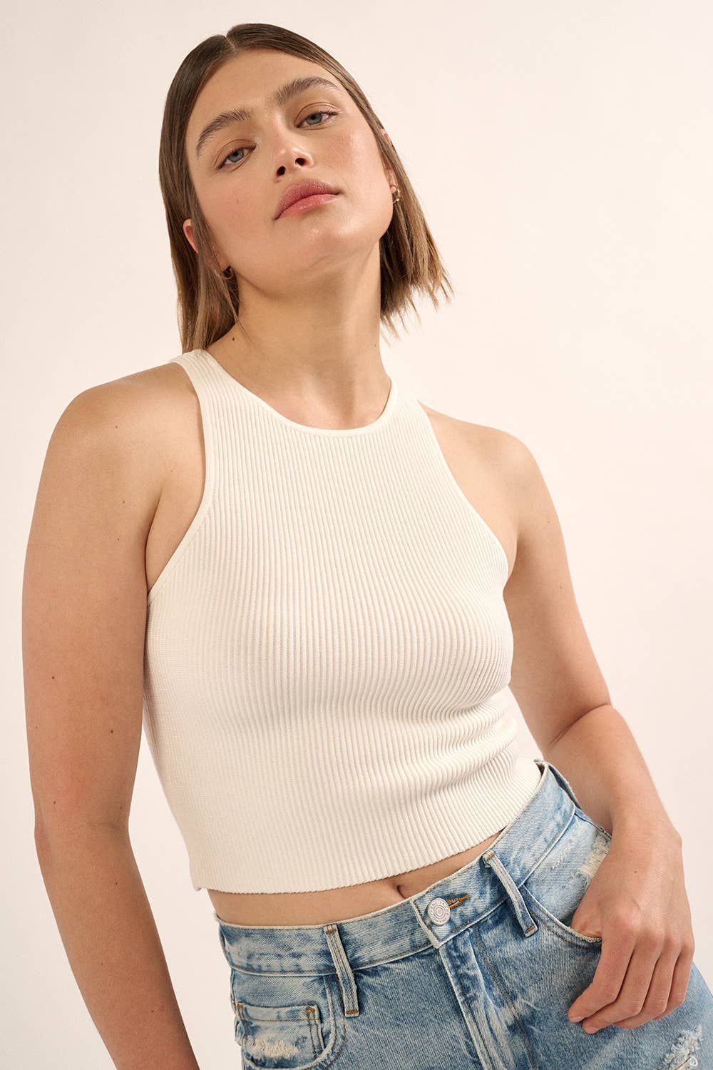 Shaper Rib Tank - White